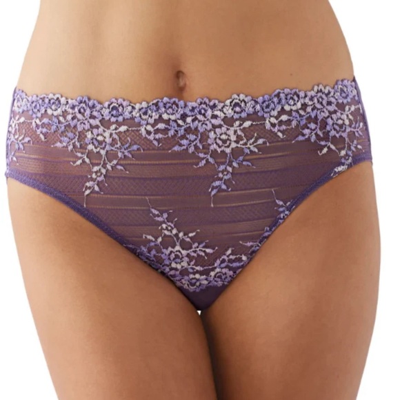 Wacoal Other - Wacoal Embrace Lace Hi Cut Panty Sz XL Grape